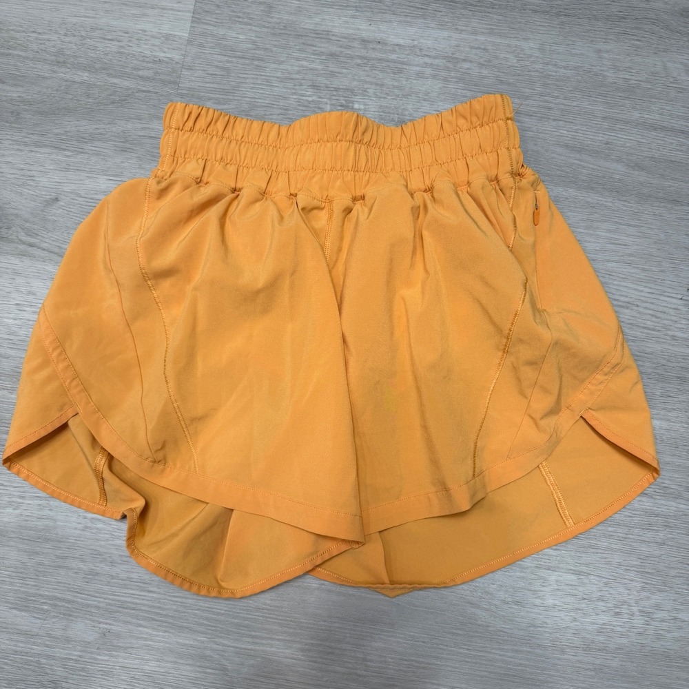 Lululemon Track That High Rise Lined Orange Size 4 Running Athletic